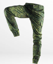 Angled view of Men's Green Digital Camo Pants emphasizing the fit and digital camo texture.