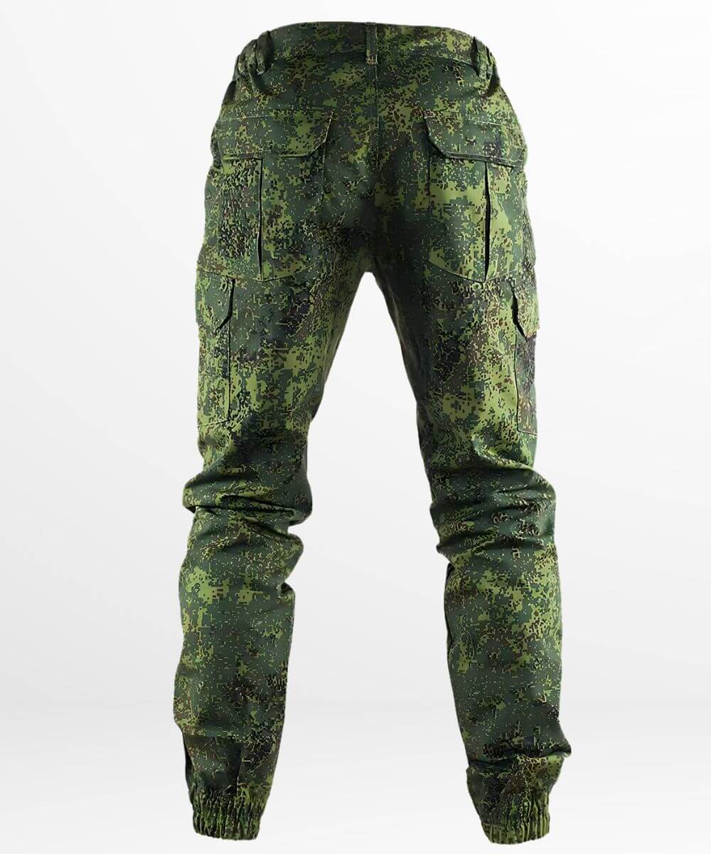 Back view of Men's Green Digital Camo Pants showing pocket detail and digital camouflage pattern.