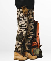 Casual style featuring plus-size camo pants for men with a side bag, ideal for utility and fashion.